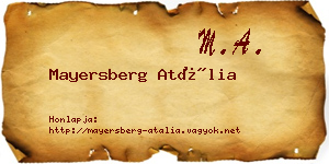 Mayersberg Atália névjegykártya